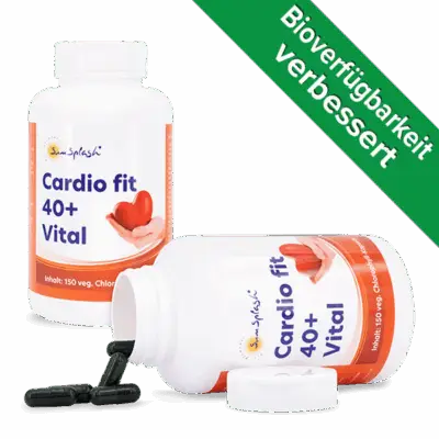 SunSplash Europe B.V Cardio 40+ Fit Vital NEU: Jetzt mit bioaktive Vitaminformen (P5P, L-5-MTHF, Methylcobalamin) sowie L-Carnitin und L-Taurin.