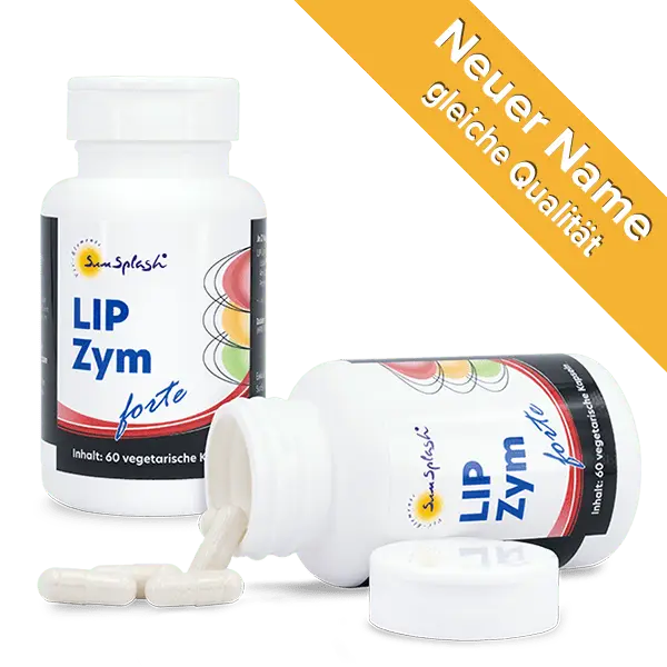 SunSplash Europe B.V LIP Zym forte Dose liegend offen. Mit NEW Banner